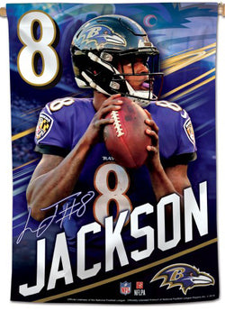Lamar Jackson Baltimore Ravens QB Action Official NFL Wall BANNER - Wincraft Inc.