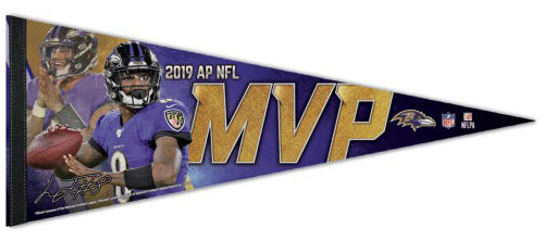 Lamar Jackson 2019 NFL MVP Baltimore Ravens Premium Felt NFL Collector's Pennant - Wincraft Inc.
