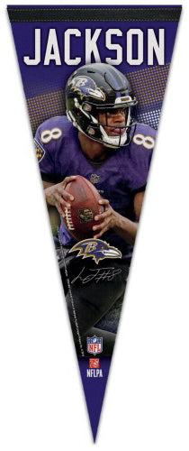 Lamar Jackson Baltimore Ravens QB Signature Series Premium Felt NFL Collector's Pennant - Wincraft