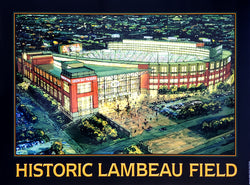 Historic Lambeau Field Green Bay Packers Stadium Premium Art Print Poster - Official Brett Favre