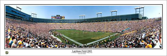 Lambeau Field Green Bay Packers Gameday Panoramic Poster Print - Everlasting Images