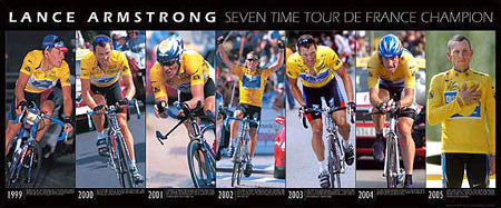 Lance Armstrong Seven-Time Tour de France Champion Wall-Sized Poster Print - Graham Watson 2005