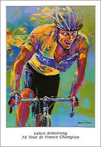 Lance Armstrong 7X Tour de France Champion Commemorative Poster by Malcolm Farley - Image Conscious