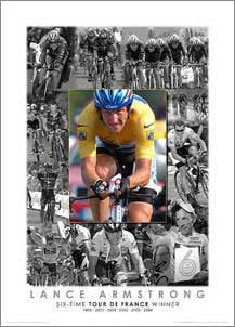 Lance Armstrong "Six-Time Winner" (2004) Tour de France Cycling Premium Poster Print - Graham Watson