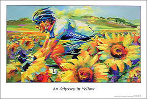 Lance Armstrong "Odyssey in Yellow" (2005) Tour de France Cycling Poster Print - Malcolm Farley