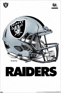 Las Vegas Raiders Silver-and-Black Helmet Style Poster - Trends International/P.D. Moreno