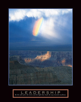 Rainbow in Canyon "Leadership" Motivational Poster - Front Line