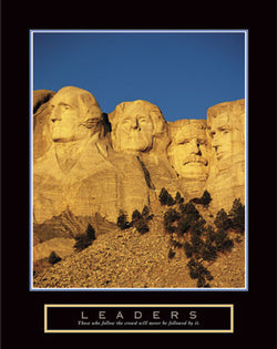 Mount Rushmore "Leaders" Inspirational Americana Poster - Front Line