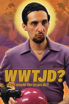 The Big Lebowski "What would the jesus do?" Bowling Character Poster - Aquarius 2010