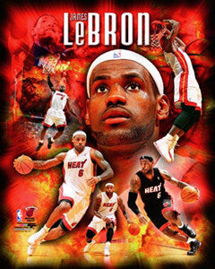 LeBron James "Inferno" Miami Heat Premium 16x20 Poster Print - Photofile Inc.