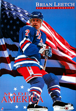 Brian Leetch "Made in America" New York Rangers Poster - Costacos 1993