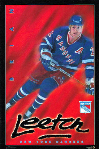 Brian Leetch "Blue Streak" New York Rangers Poster - Costacos Brothers 1996