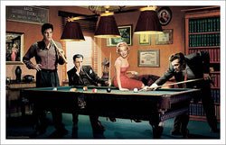 Legends Playing Pool "Legal Action" Classic Poster Print by Chris Consani - Jadei Graphics