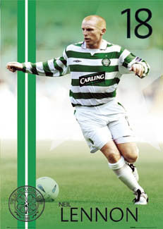 Neil Lennon "Action" Glasgow Celtic FC Poster - GB 2004