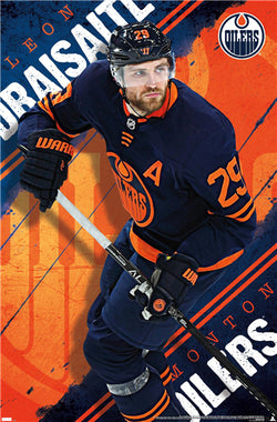 Leon Draisaitl "Super Action" Edmonton Oilers NHL Hockey Poster - Costacos Sports