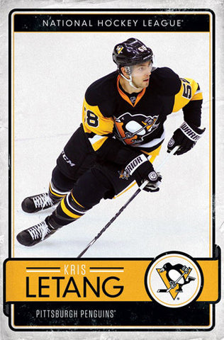 Kris Letang "Throwback" Pittsburgh Penguins Official NHL Hockey Poster - Trends 2017