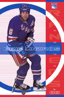 Eric Lindros "Rangers Action" New York Rangers Poster - Costacos 2001