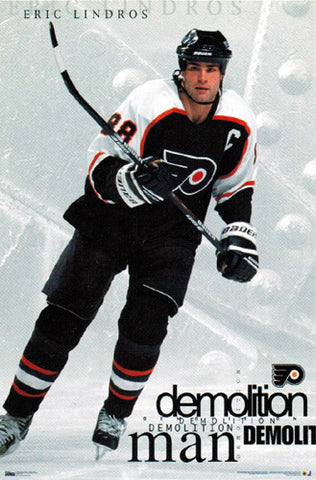 Eric Lindros "Demolition Man" Philadelphia Flyers NHL Action Poster - Costacos 1998
