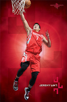 Jeremy Lin "Rocket Fire" Houston Rockets Poster - Costacos 2013