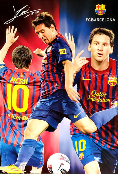 Lionel Messi "Triple-Action" FC Barcelona Soccer Poster - GE (Spain)