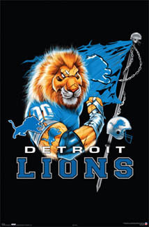 Detroit Lions "Ferocious" NFL Team Theme Art Poster - Costacos Sports 2006