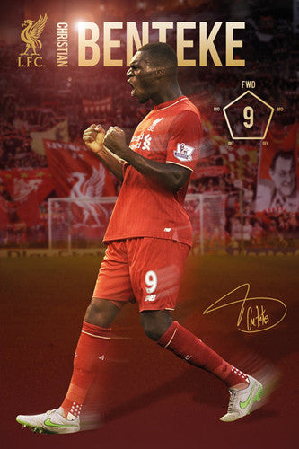 Christian Benteke "Signature Series" Liverpool FC Official EPL Soccer Poster - GB Eye 2015/16