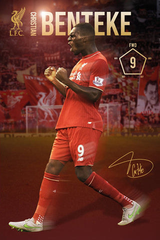 Christian Benteke "Signature Series" Liverpool FC Official EPL Soccer Poster - GB Eye 2015/16