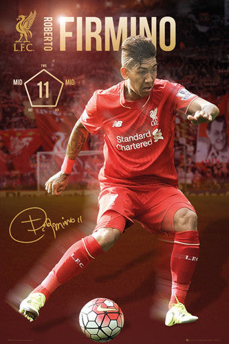 Roberto Firmino "Signature Series" Liverpool FC Official EPL Soccer Football Poster - GB Eye 2015/16