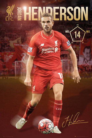Jordan Henderson "Signature Series" Liverpool FC Official EPL Soccer Poster - GB Eye 2015/16