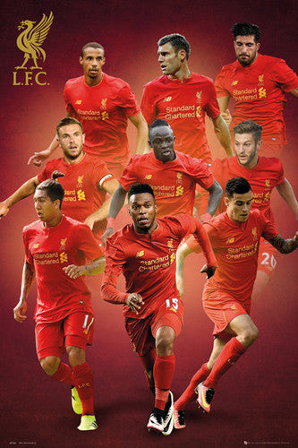 Liverpool FC 9-Players In Action Official EPL Soccer Football Poster - GB Eye 2016/17