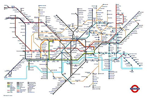 London Underground Transport Tube Train Map Poster - London Transport Museum