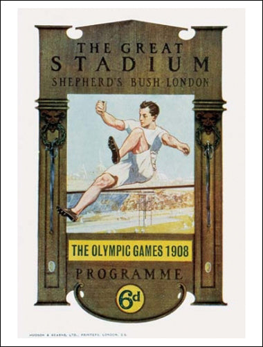London 1908 Summer Olympic Games Official Poster Reprint - Olympic Museum