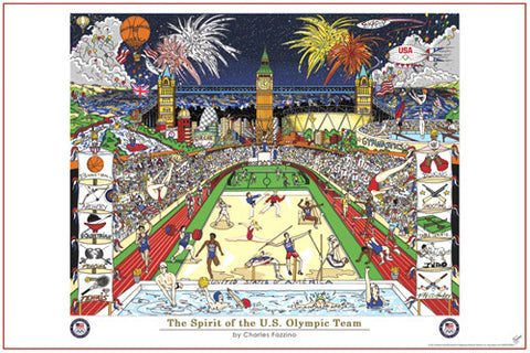 London 2012 "The Spirit of the US Olympic Team" by Charles Fazzino - Pyramid America