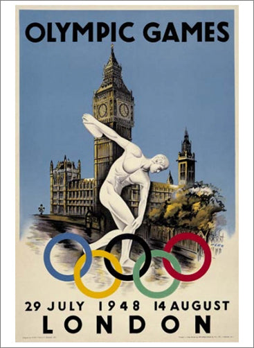 London 1948 Summer Olympic Games Official Poster Reprint - Olympic Museum