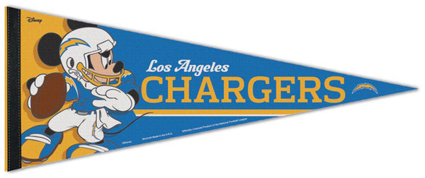 Los Angeles Chargers "Mickey Mouse QB Gunslinger" Official NFL/Disney Premium Felt Pennant - Wincraft Inc.
