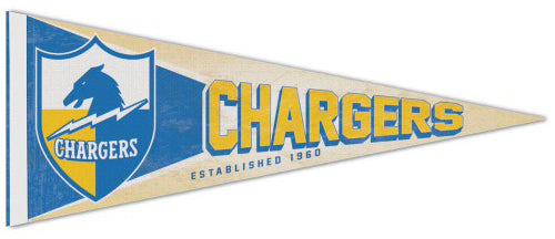 Los Angeles Chargers NFL Retro 1960s AFL-Style Premium Felt Collector's Pennant - Wincraft Inc.
