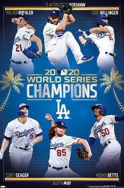 Los Angeles Dodgers 2020 World Series CHAMPIONS 6-Player Commemorative Poster - Trends International