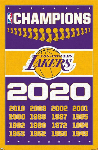 Los Angeles Lakers 17-Time NBA Champions Commemorative Wall Poster - Trends International