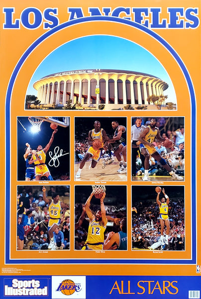 Vintage 1992-93 Los Angeles Lakers Poster By Foot Locker W/James Worthy