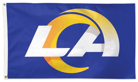 Los Angeles Rams LA-Logo-Style-On-Blue NFL Football Deluxe 3'x5' FLAG - Wincraft 2020
