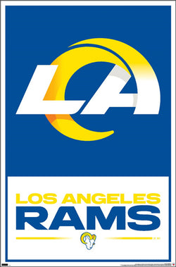 Los Angeles Rams Official NFL Football Team Logo and Wordmark Poster - Costacos Sports