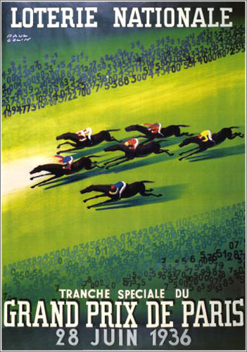 Horse Racing Grand Prix de Paris 1936 (Artist Paul Colin) Vintage XL Poster Reproduction - Pro Artis