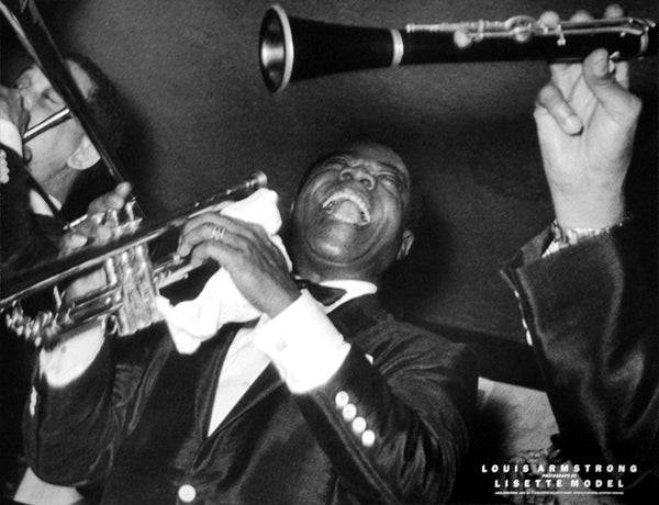 Louis Armstrong "Joy" (1955) Classic Jazz Music Poster Print - Photography by Lisette Model