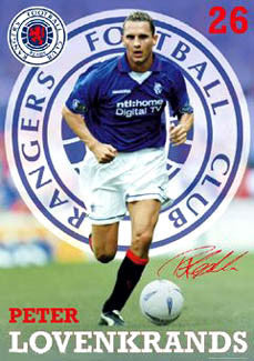 Peter Lovenkrands "Signature" Glasgow Rangers SPL Poster - GB 2002
