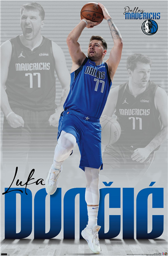 Luka Doncic "Action" Dallas Mavericks NBA Basketball Action Poster - Costacos 2022