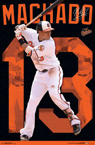 Manny Machado Baltimore Orioles "Signature Series" Official MLB Action Poster - Trends 2017