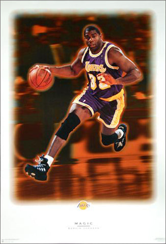 Magic Johnson "Dream" Los Angeles Lakers NBA Basketball Action Poster - Costacos 1996