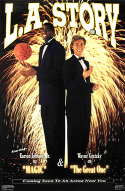 Magic Johnson and Wayne Gretzky "LA Story" Poster - Costacos Brothers 1991