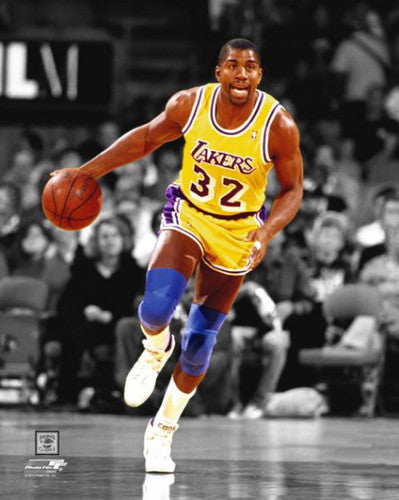 Magic Johnson "Spotlight" (c.1986) L.A. Lakers Premium Poster Print - Photofile Inc.