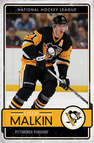 Evgeni Malkin "Throwback" Pittsburgh Penguins Official NHL Hockey Poster - Trends 2017